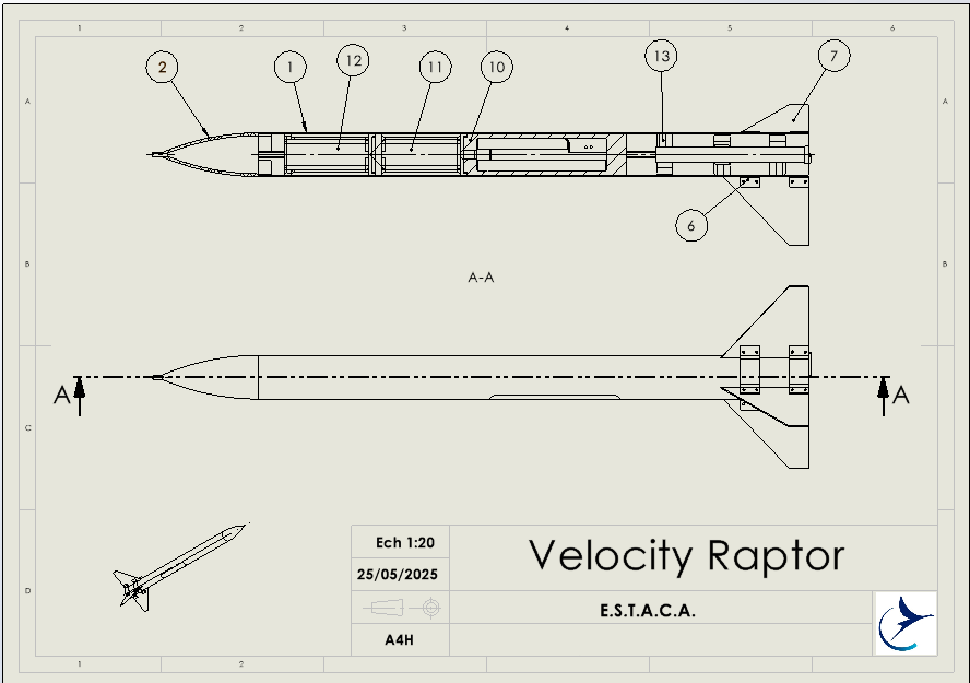 Drawing of MF39 Velocity Raptor