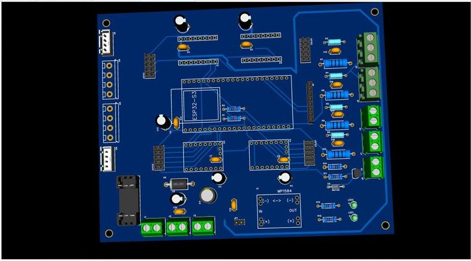 PCB view of the RadFA control board, version 1